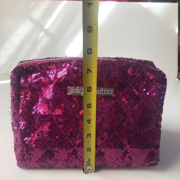 Juicy Couture sequin sparkle cosmetic/toiletry travel bag NWT - Picture 9 of 15